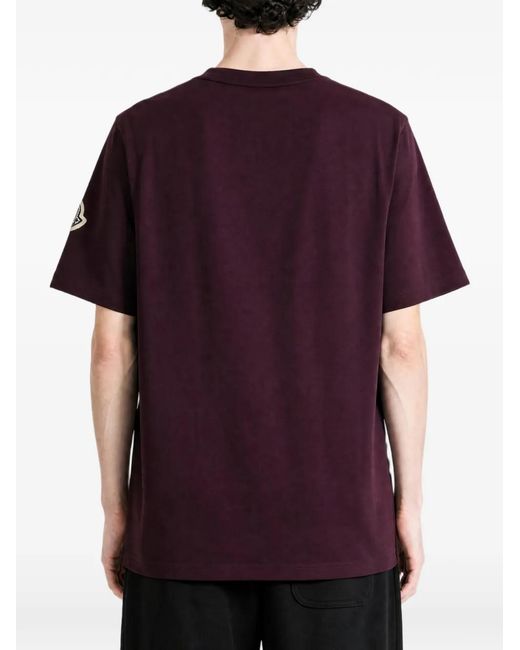 Moncler Purple Cotton Jersey Monogram T-Shirt for men