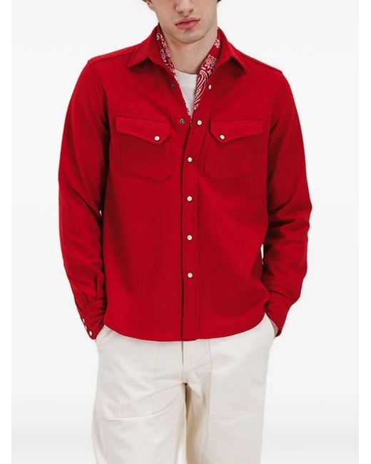 Fortela Red Flap-Pocket Shirt for men