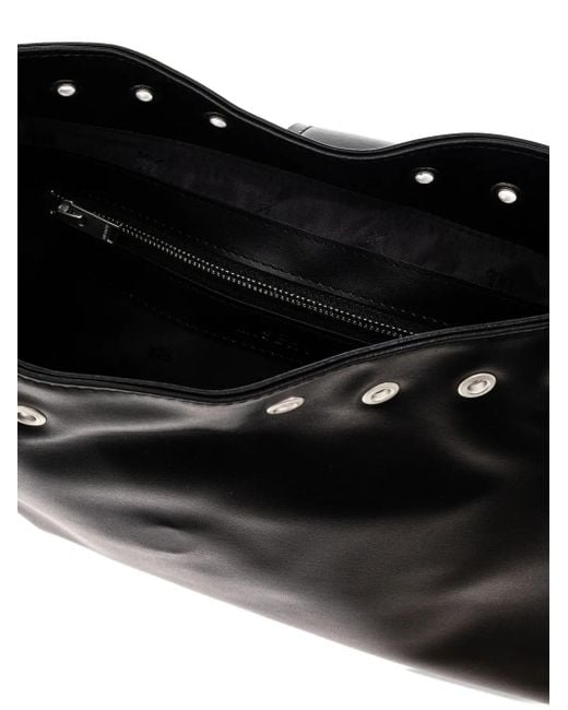M I S B H V Black Schultertasche mit Nieten-Logo