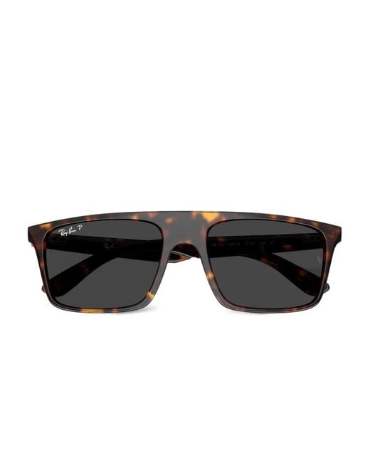 Ray-Ban Black Shield-Frame Tortoiseshell Sunglasses