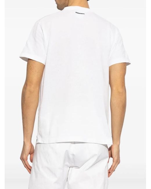 DSquared² White Patch-Applique T-Shirt for men
