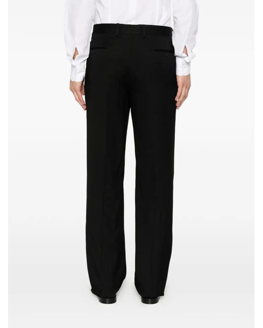 Lardini Black Pressed-Crease Tailored Trousers for men