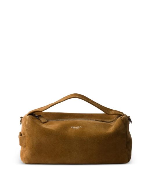 Prada Brown Suede Shoulder Bag for men