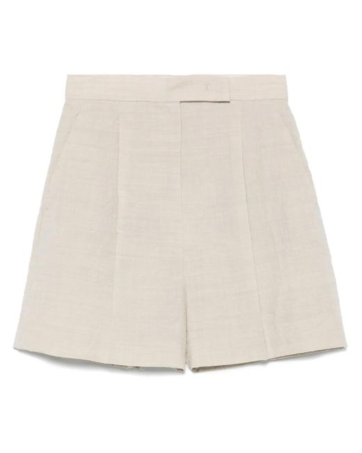 Max Mara Wool Shorts in Natural | Lyst