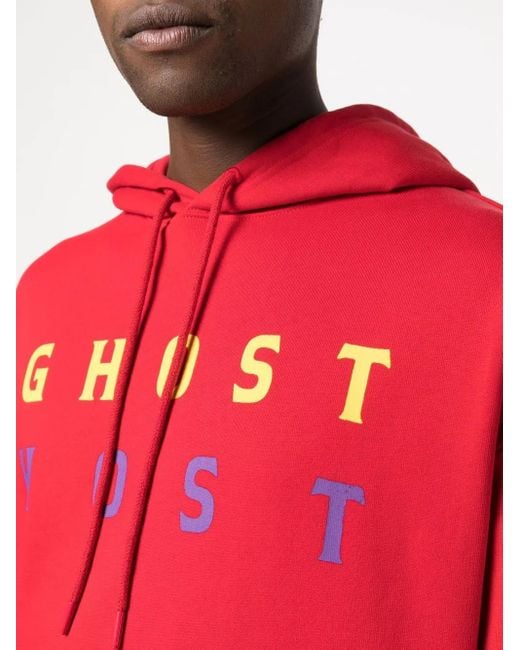 Raf Simons Red Ghost Host-Print Hoodie for men