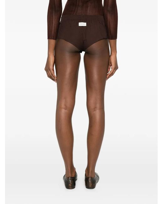 Entire studios Brown Pixie Buttoned Mini Shorts