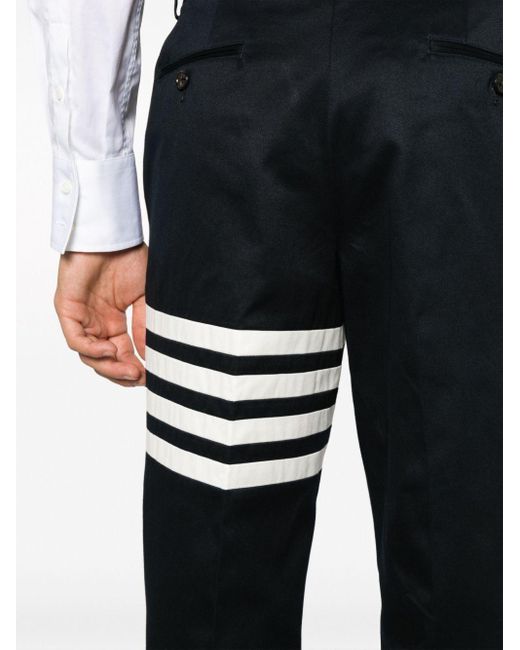 Pantalones con motivo 4-Bar Thom Browne de hombre de color Black