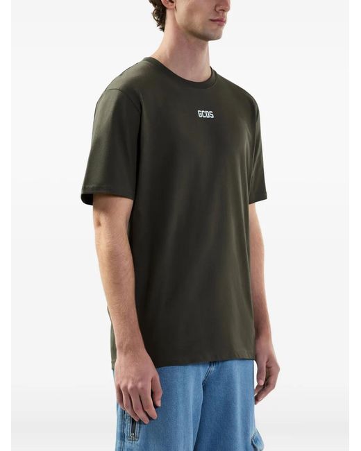 Gcds Green Logo-Print T-Shirt for men