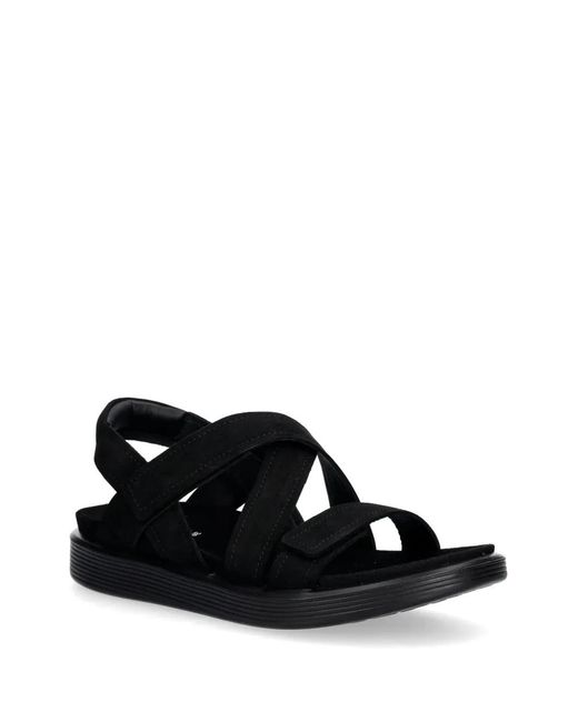 Ecco Black Crossover Touch-Strap Sandals