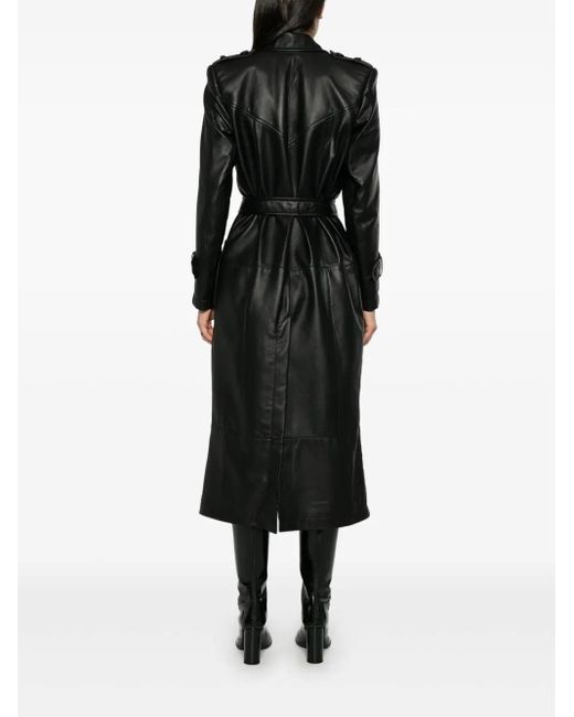 MITILIANE COUTURE Black Leather Trench Coat