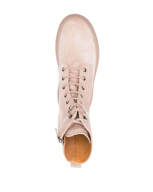 Tod's Pink Wg Lace-up Suede Ankle Boots
