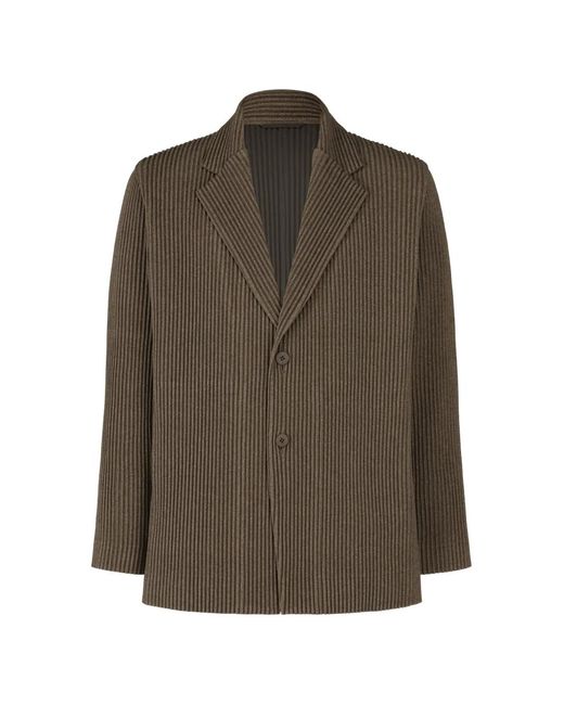 Homme Plissé Issey Miyake Brown Wool Like Light Jacket for men