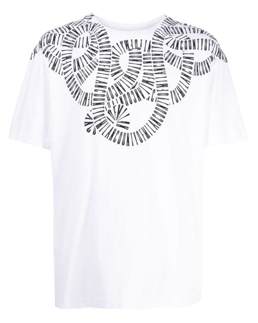 T-shirt con stampa di Marcelo Burlon in White da Uomo