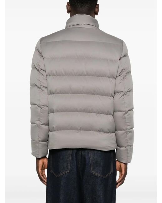 Herno Gray Quilted Bomber Jacket for men