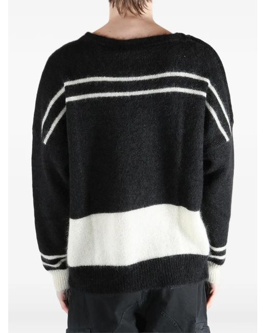 Enfants Riches Deprimes Black Long-Sleeve Striped Sweater