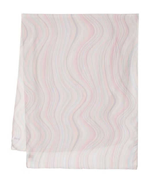 Paul Smith Pink Schal aus Seide mit grafischem Print