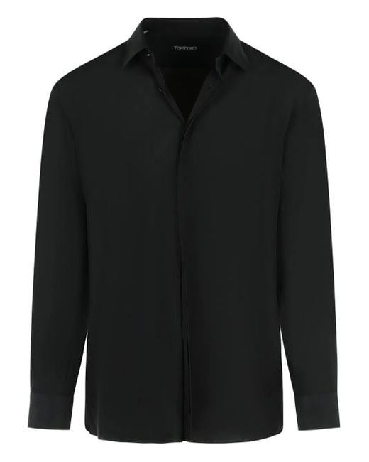 メンズ Tom Ford ポインテッドカラー シャツ Black