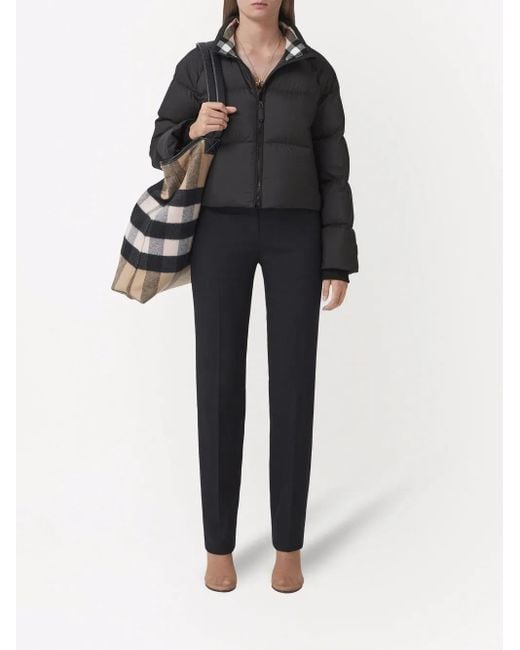 Burberry Black Alsham Cropped Logo Puffer Jacket