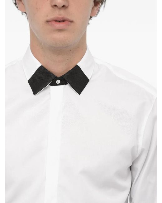 Neil Barrett White Loose-Fit French-Collar Shirt for men