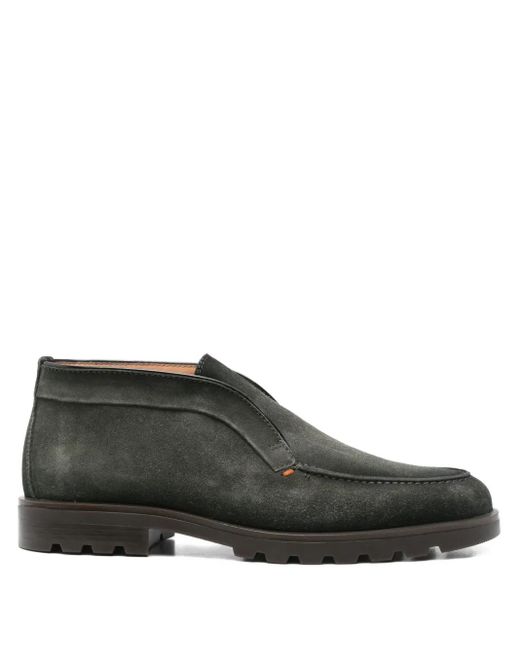 Santoni Suède Leren Slip-On Laarzen in het Black voor heren