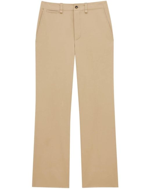 Pantalon en coton à coupe droite Saint Laurent en coloris Natural