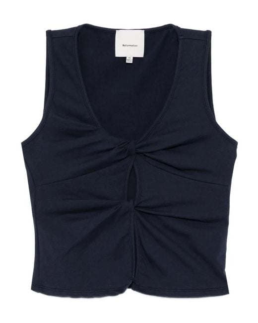 Reformation Blue Tefi Vest Top