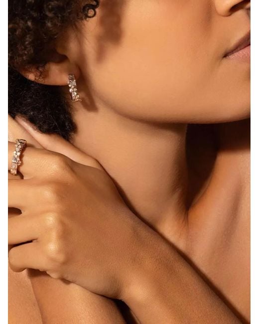 ANANYA White 18K Rose Scatter Hoop Earrings
