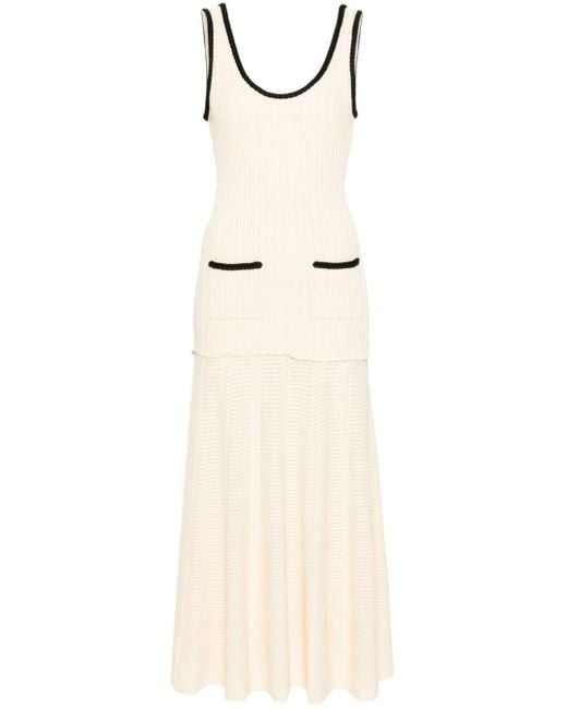Sandro Maxi-Jurk Met Diepe Hals in het Natural