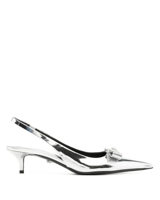 Versace White 50Mm Slingback Pumps
