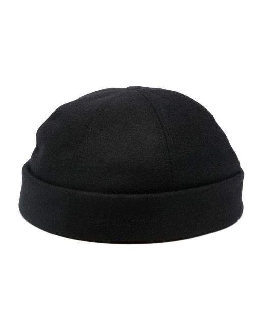 Emporio Armani Black Logo-Patch Docker Cap for men