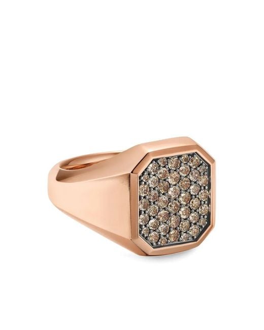David Yurman Pink 18K Rose Streamline Signet Ring for men