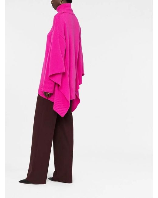 Valentino Garavani Pink Draped Roll-Neck Jumper