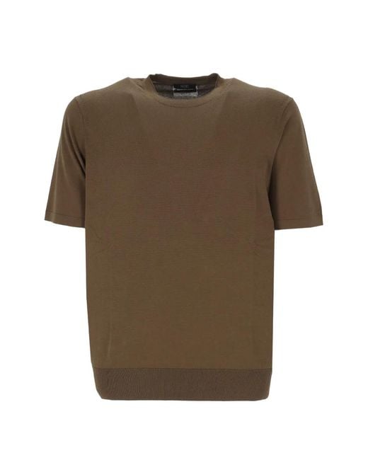 Hōsio Brown Fine-Knit T-Shirt for men