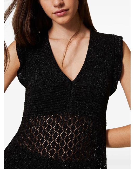 Twinset Black Knitted Top