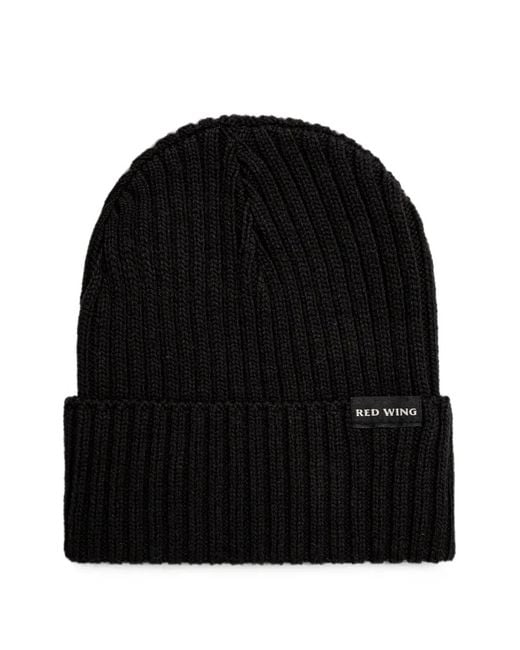 Red Wing Black Shaniko Ribbed Label Beanie Hat