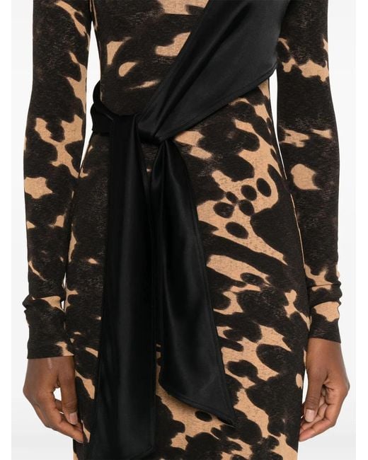 Nanushka Black Long-Sleeved Tie-Waist Maxi Dress