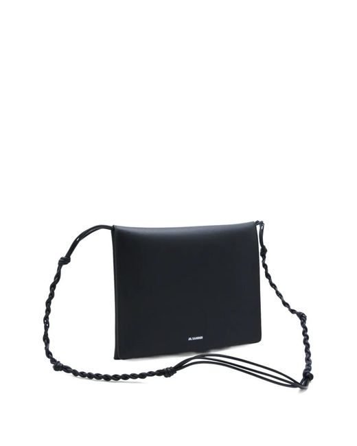 Jil Sander Black "Tangle Flat" Medium Bag for men
