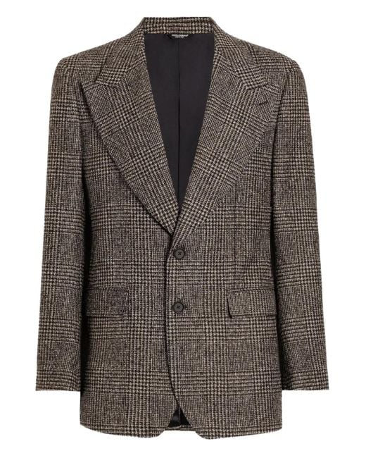 Blazer a cuadros con botones Dolce & Gabbana de hombre de color Brown