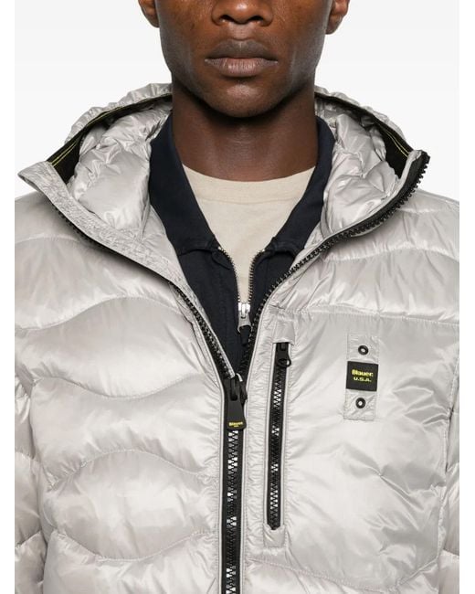 Blauer Gray Quilted Hooded Jacket for men