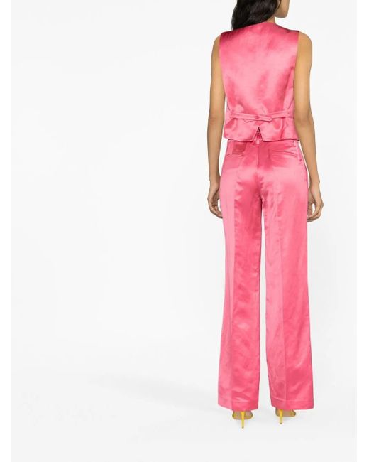 P.A.R.O.S.H. Pink Rasone Satin Trousers