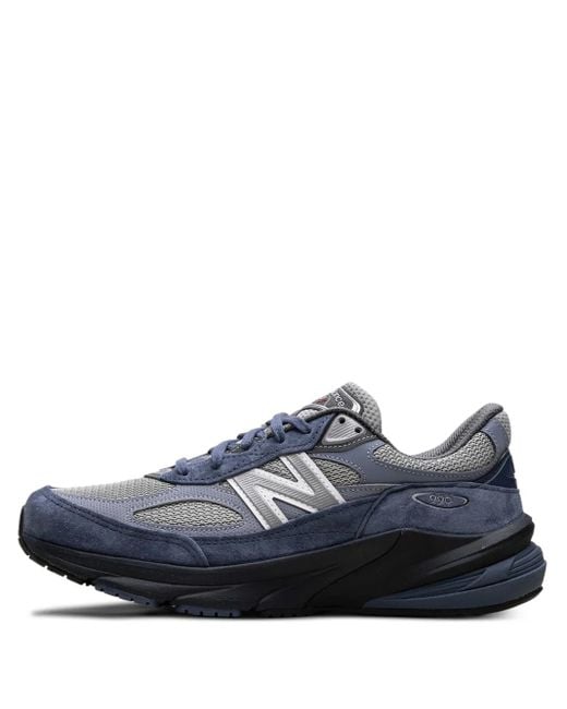 New Balance Blue Suede And Mesh Paneling Sneakers for men