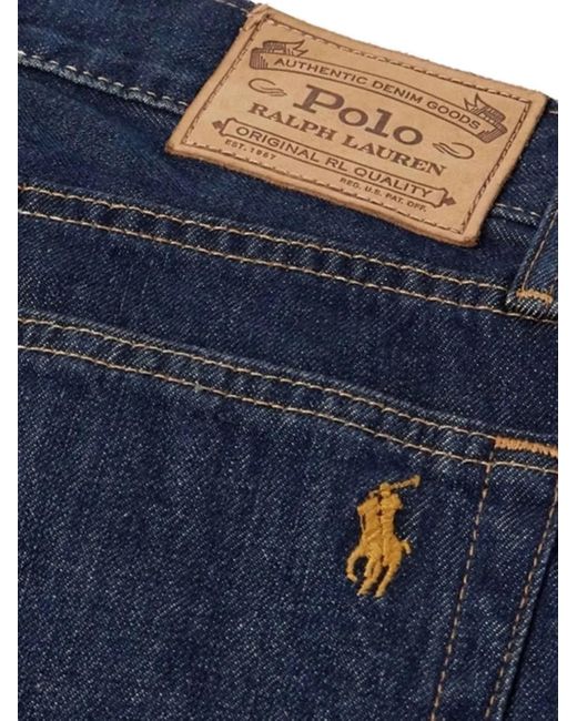Polo Ralph Lauren Blue Logo-Embroidered Jeans for men