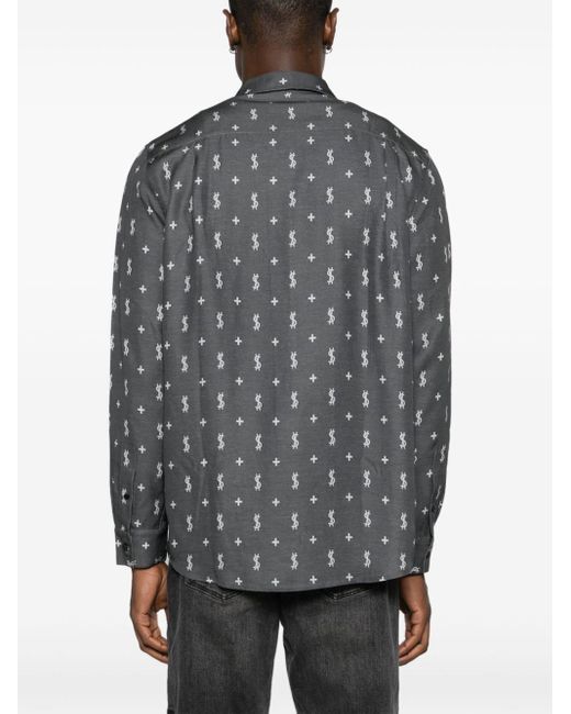 Ksubi Gray Dollagram Downtown Buttoned Shirt for men