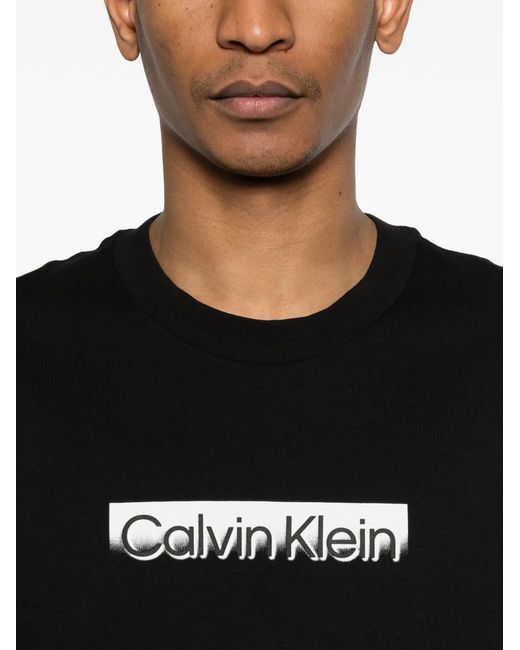 Calvin Klein Black Logo-Print T-Shirt for men