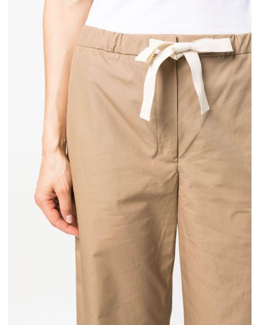 Max Mara Natural Elasticated-waist Poplin Trousers