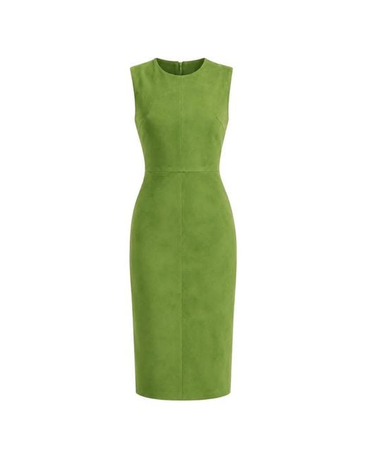 Stouls Green Evita Suede Maxi Dress
