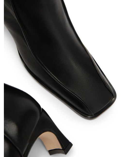 By Far Black Nieves Square-Toe Leather Boots
