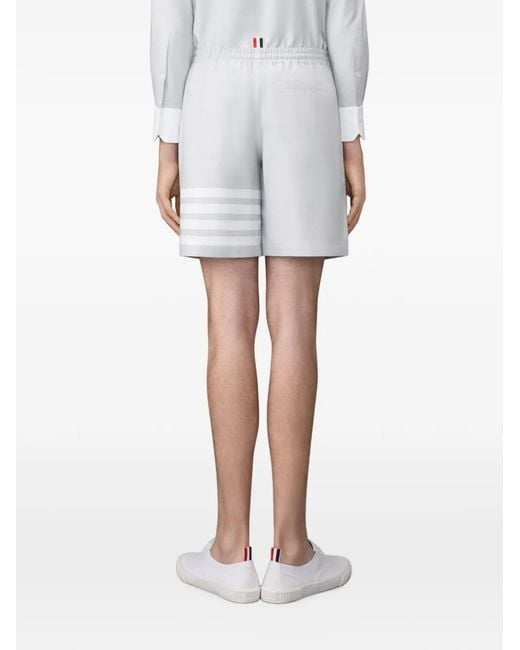 Thom Browne White Short De Rugby Oxford À 4 Bandes Signature for men