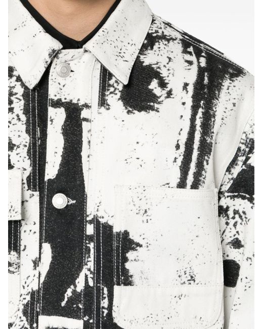 Chaqueta con motivo abstracto Alexander McQueen de hombre de color White