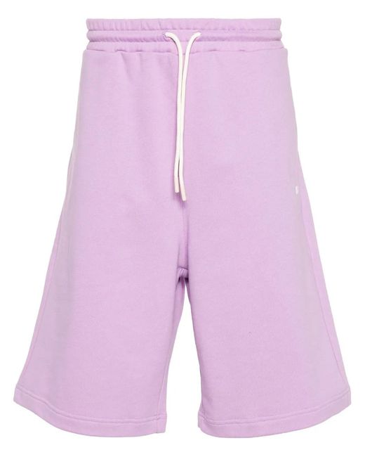 MSGM Purple Drawstring Track Shorts